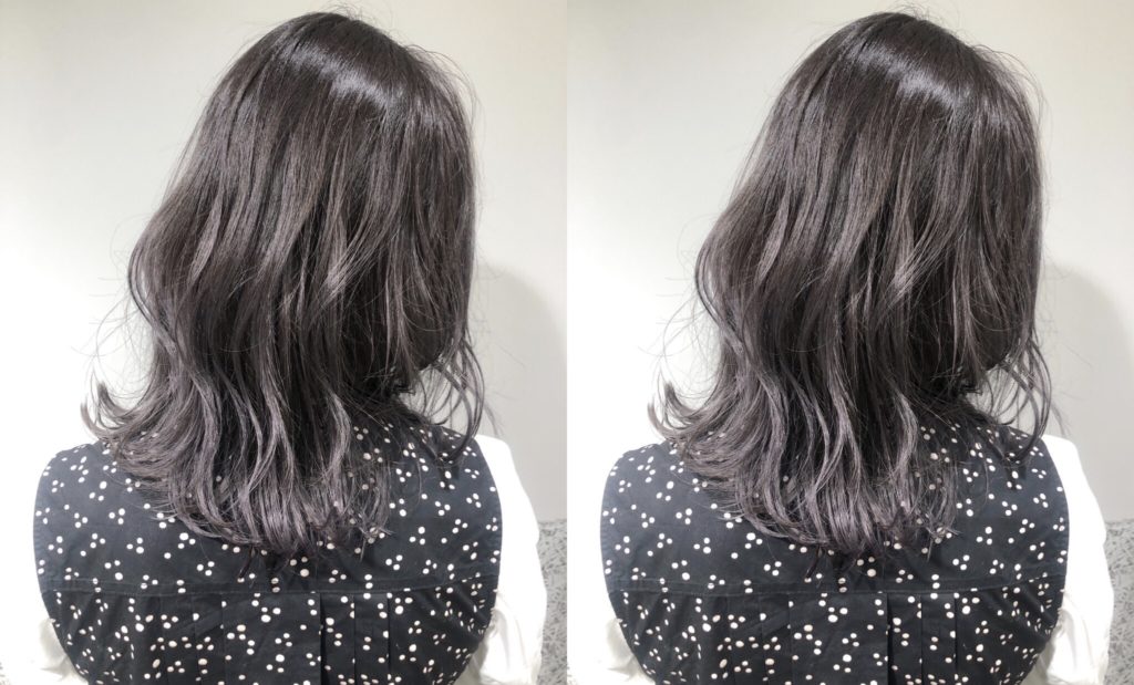夏ヘアカラー ラベンダーブルージュが暗めでも透明感たっぷり